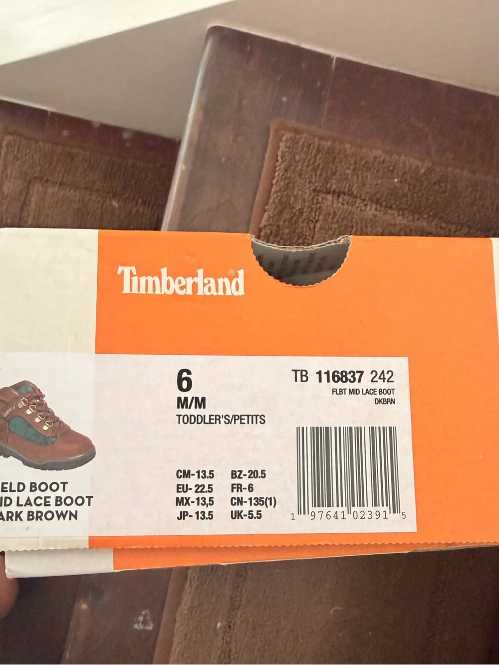Timberland Kids Brown and Green Lace-Up Hiking Boots